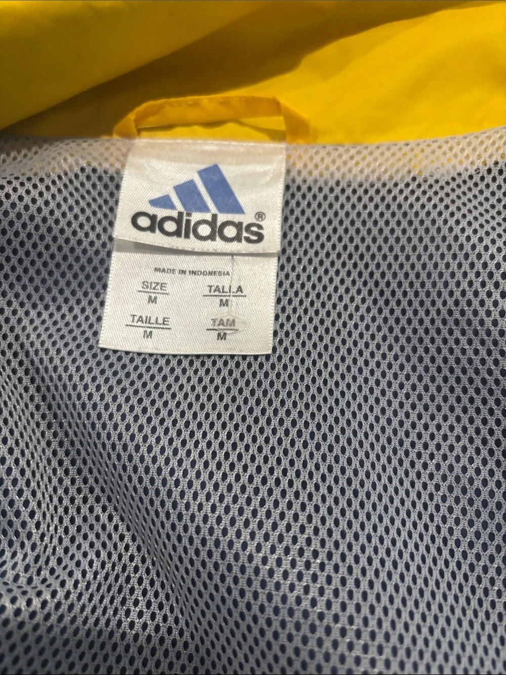 adidas Yellow Athletic Windbreaker Mesh Lining jacket